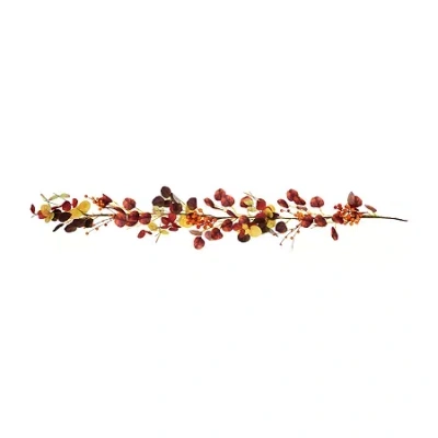 Northlight Berries Leaves Unlit Christmas Indoor Garland In Red