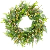 Northlight Berry And Crabapple Fern Foliage Spring Wreath In Green