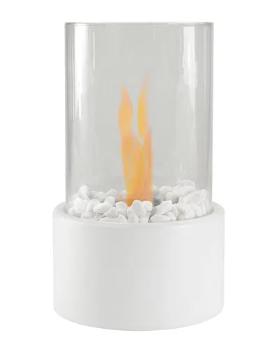 Northlight Bio Ethanol Round Portable Fireplace With Base In White