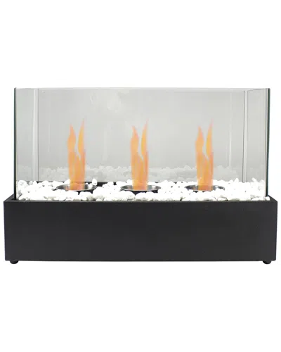 Northlight Bio Ethanol Ventless Portable Triple Fireplace With Flame Guard In Black
