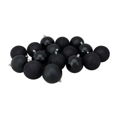 Northlight Black 4-finish Ball 16-pc. Christmas Ornament