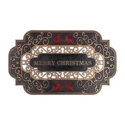 Northlight Black And Copper Merry Indoor Rectangular Doormat In Multi