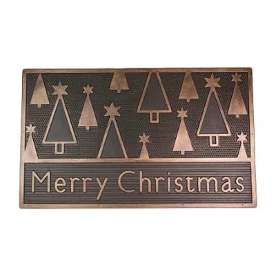 Northlight Black And Gold Merry Indoor Rectangular Doormat