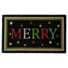 Northlight Black Coir Merry Indoor Rectangular Doormat In Black