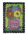 Northlight Bless This Home Bouquet With Vase Outdoor House Flag