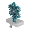 Northlight Blue And Silver Led Lighted Snowflake 7in Christmas Stocking Holder In Blue