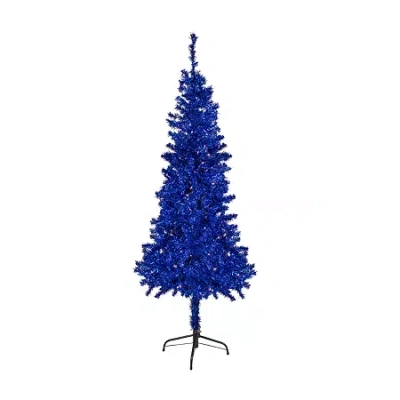 Northlight Blue Artificial Tinsel Clear Lights 6 Foot Pre-lit Christmas Tree