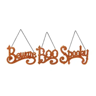 Northlight Boo Spooky Beware 3-pc. Wall Sign In Orange
