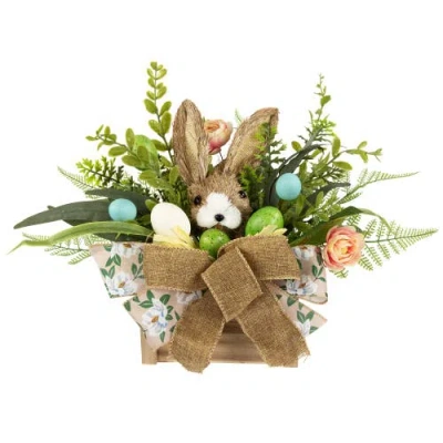 Northlight Boxed Floral Arrangement With Bunny Easter Decoration In Multi