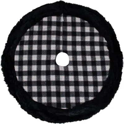 Northlight Buffalo Plaid Christmas Tree Skirt In Black