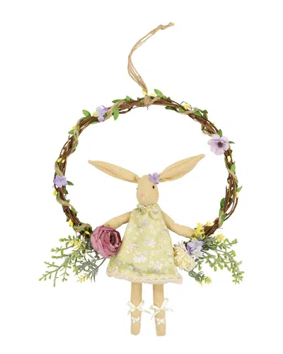 Northlight Bunny Artificial Floral Easter Wreath In Yellow
