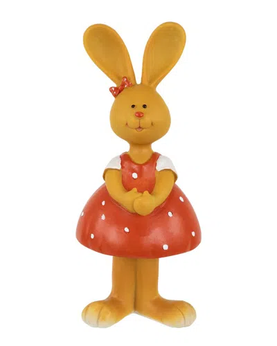 Northlight Bunny In Polka Dot Dress Outdoor Garden Statue In Red