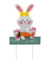 Northlight Bunny With Carrot Happy Easter Outdoor Garden Stake In White