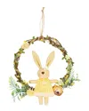 Northlight Bunny With Flowers Artificial Twig Wreath In Brown