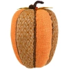 Northlight Burlap And Woven Jute Fall Harvest Pumpkin Decoration In Orange