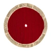 Northlight Cable Knit Faux Fur Indoor Tree Skirt In Red