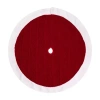 Northlight Cable Knit With Faux Fur Trim Indoor Tree Skirt In Red