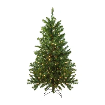 Northlight Canadian Medium 4 Foot Pre-lit Pine Christmas Tree In Green