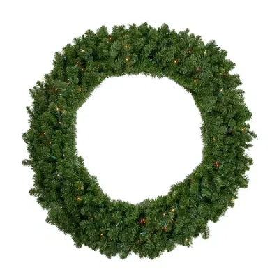 Northlight Canadian Pine Artificial 48-inch Multicolor Lights Pre-lit Wreath In Green