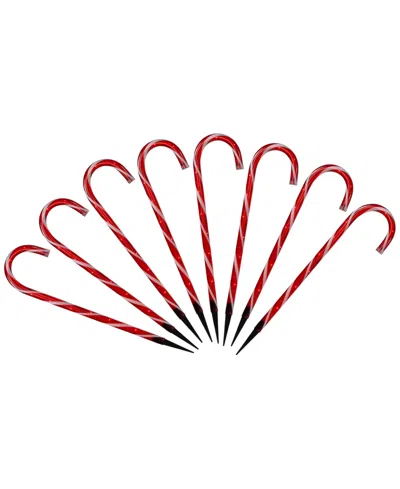 Northlight Candy Cane 8 Christmas Outdoor Pathway Markers In Red
