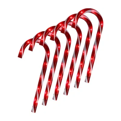 Northlight Candy Cane Pathway Markers Christmas Yard Art In Red