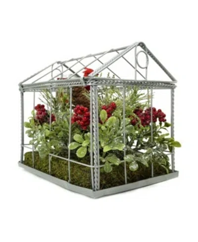 Northlight Cardinal Boxwood Artificial Christmas House Arrangement In Red