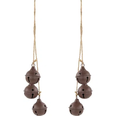 Northlight Cascading Christmas Jingle Bell Ornaments In Brown