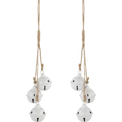 Northlight Cascading Christmas Jingle Bell Ornaments In White