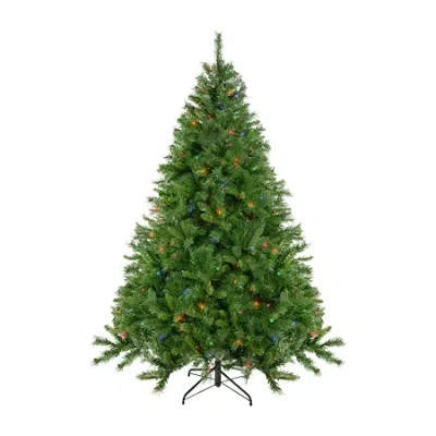 Northlight Chatham Artificial Multi-color Lights 7 1/2 Foot Pre-lit Pine Christmas Tree In Green