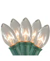 Northlight Clear Lighted C9 Shape Christmas Pathway Markers Green Wire, Set Of 15 In Clear