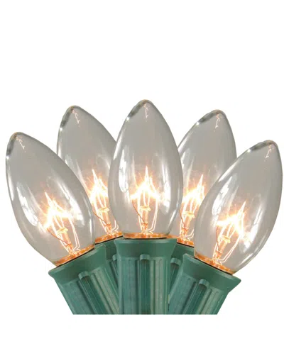 Northlight Clear Lighted C9 Shape Christmas Pathway Markers Green Wire, Set Of 15