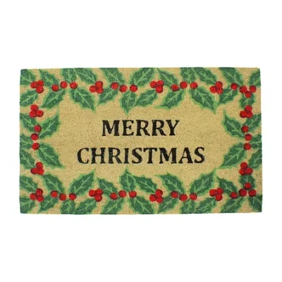 Northlight Coir Berries Merry Indoor Rectangular Doormat In Multi