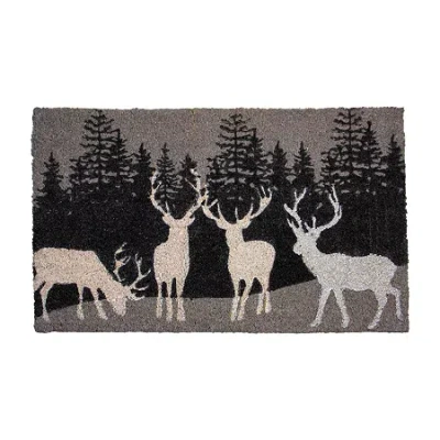 Northlight Coir Forest Reindeer Indoor Rectangular Doormat In Multi