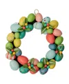 Northlight Decorated Easter Egg Twig Wreath In Pink