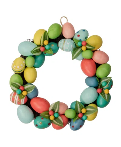 NORTHLIGHT COLORFUL EASTER EGG WREATH UNLIT, 14"