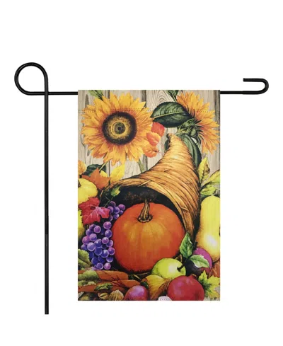 Northlight Cornucopia And Flowers Autumn Harvest Flag 12.5" X 18-inch" In Brown