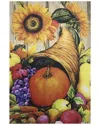 Northlight Cornucopia & Flowers Autumn Harvest Outdoor Flag In Orange