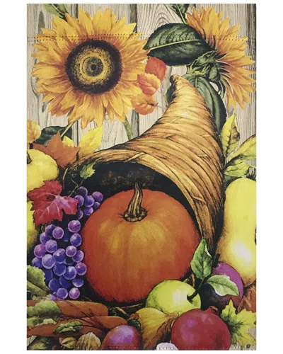 Northlight Cornucopia & Flowers Autumn Harvest Outdoor Flag In Orange