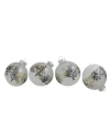 Northlight Count Clear And Frosted Winter Tree Glass Christmas Ball Ornaments In Clear