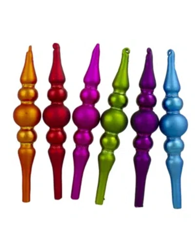 Northlight Count Vibrantly Colo Matte Glass Christmas Finial Ornament In Multi