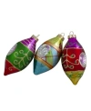 Northlight Count With Retro Reflectors Glass Finial Christmas Ornament Set In Multi