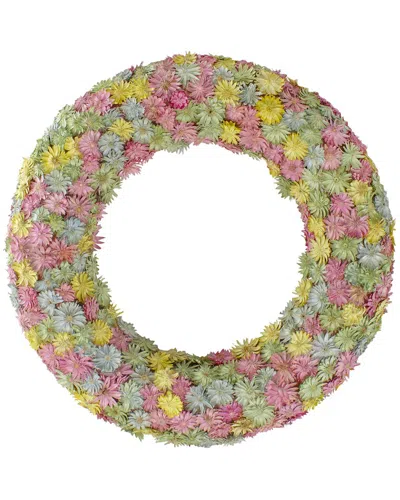 Northlight Daisy Spring Floral Wreath In Pink