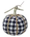 Northlight Dark Blue And White Plaid Fall Harvest Tabletop Pumpkin In Blue