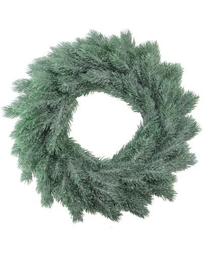 Northlight 16" Decoratively Frosted Green Pine Artificial Christmas Wreath- Unlit
