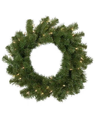 Northlight Deluxe Dorchester Pine Artificial Christmas Wreath 18-in Clear  Lights In Green