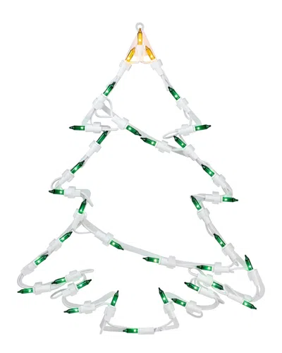 NORTHLIGHT DISCONTINUED NORTHLIGHT 15IN LIGHTED TREE CHRISTMAS DOUBLE SIDED WINDOW SILHOUETTE DECORATION