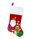 Northlight Discontinued  20.5in Red & White Santa Claus & Reindeer With Glitter Presents Christmas St