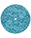 Northlight Discontinued  20in Decorative Blue Sequin Snowflake Pattern Mini Christmas Tree Skirt
