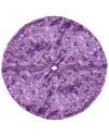 Northlight Discontinued  20in Decorative Purple Sequin Snowflake Pattern Mini Christmas Tree Skirt