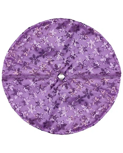 NORTHLIGHT DISCONTINUED NORTHLIGHT 20IN DECORATIVE PURPLE SEQUIN SNOWFLAKE PATTERN MINI CHRISTMAS TREE SKIRT